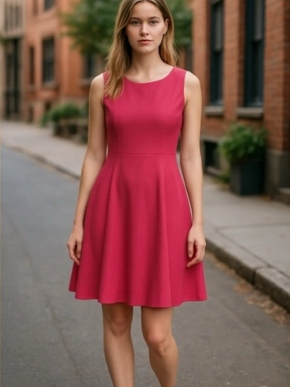 Nine West Sleeveless Red Fit & Flare Dress - Size 12